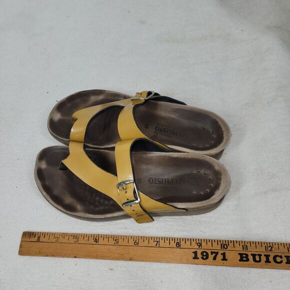 Mephisto Sandals Agacia Red Womens Size 7.5US 38 EU Leather Thong Slip On Shoe - Picture 10 of 16